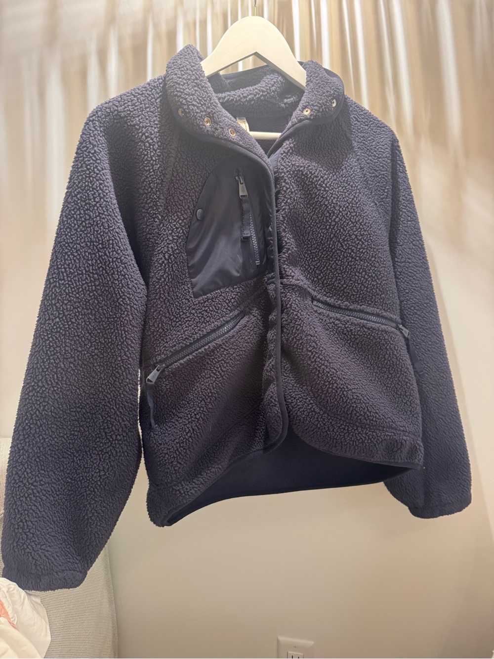 Free People Hit the Slopes Fleece Jacket in Navy (Discontinued Color)